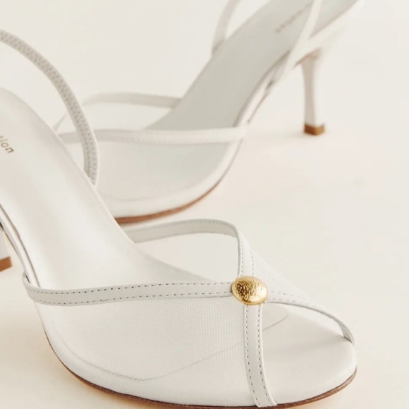 Reformation Paula White Mesh Slingback Heels Sandals 9.5 - Picture 2 of 16